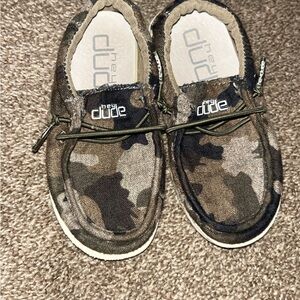 Hey Dude Green and Brown Moccasins Camouflage Style